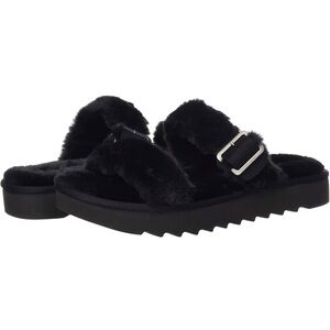 🐑 Koolaburra by UGG Black Fuzzy Strap Sandals – Women’s 9 (Gently Pre-Loved)